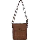 Vintage Woven Classic Leather Crossbody Bag Taupe :  D-76