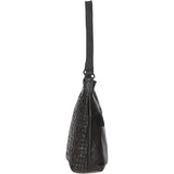 Ashwood Vintage Woven Leather Shoulder Bag Dark Grey: D-77