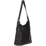 Ashwood Vintage Woven Leather Shoulder Bag Dark Grey: D-77