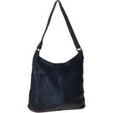 Ashwood Vintage Woven Leather Shoulder Bag Navy: D-77