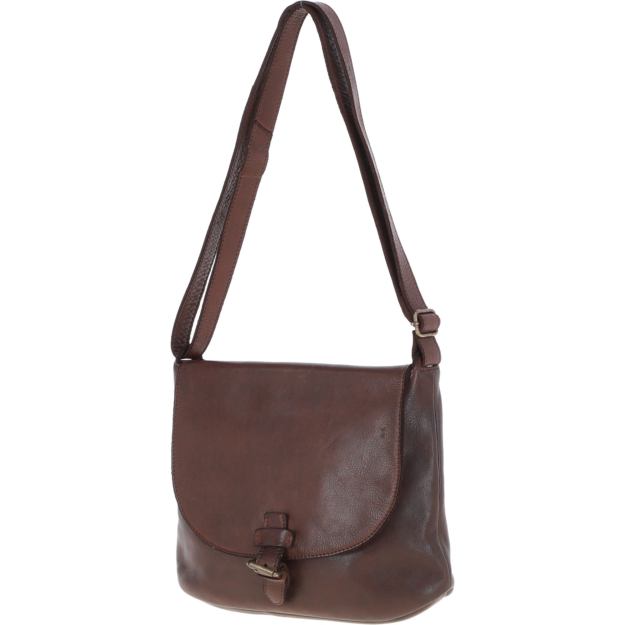 Tablet Friendly Medium Vintage Leather Bag Brandy: D-91