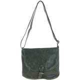 Tablet Friendly Medium Vintage Leather Bag Green: D-91