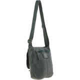 Tablet Friendly Medium Vintage Leather Bag Green: D-91