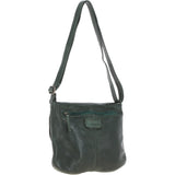 Tablet Friendly Medium Vintage Leather Bag Green: D-91