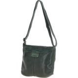 Tablet Friendly Medium Vintage Leather Bag Green: D-91