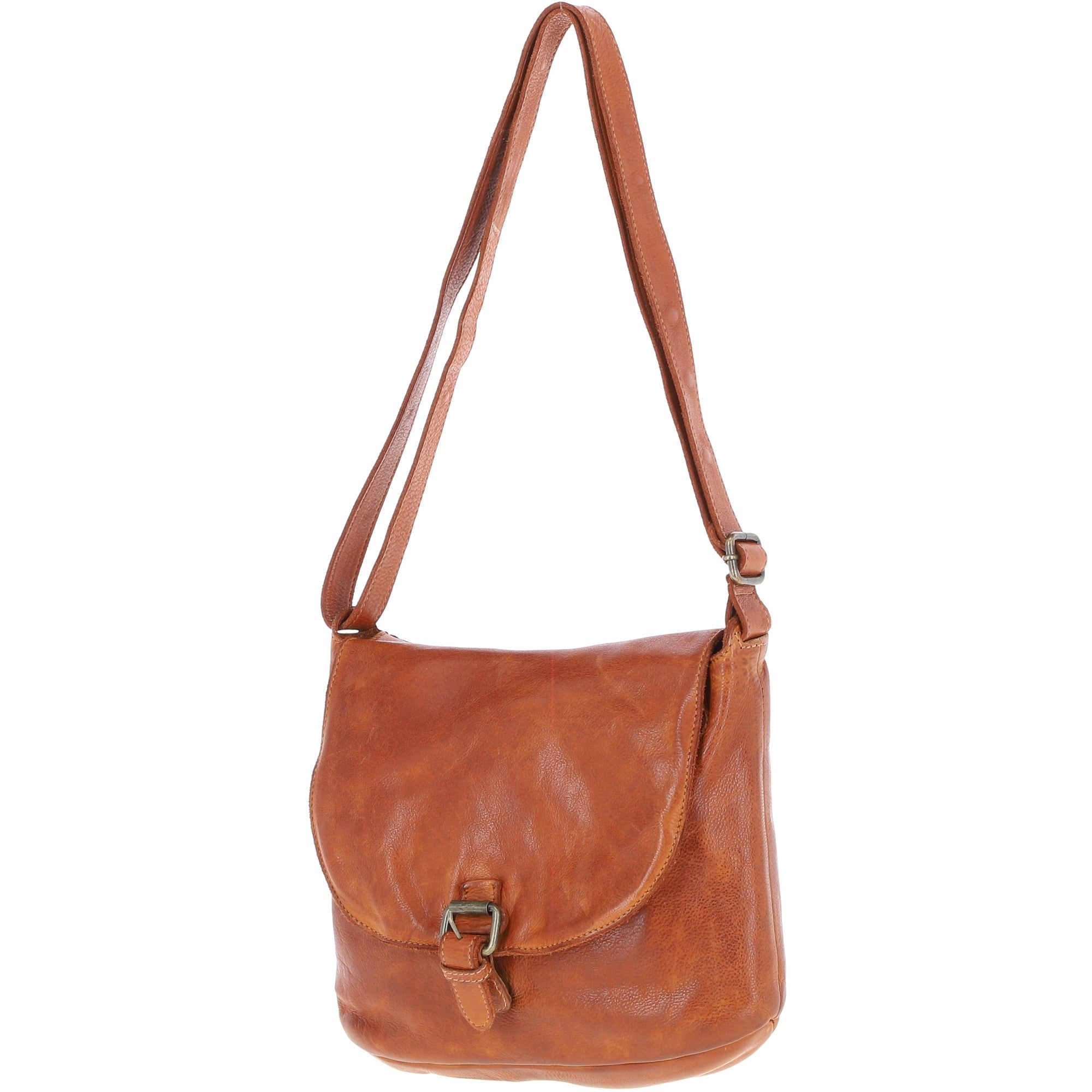 Tablet Friendly Medium Vintage Leather Bag Tan: D-91