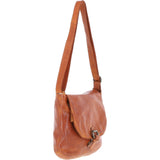 Tablet Friendly Medium Vintage Leather Bag Tan: D-91