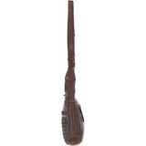 Vintage Woven Leather Crossbody Bag Brandy:  D-92