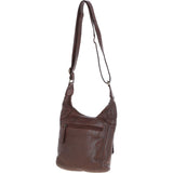 Vintage Woven Leather Crossbody Bag Brandy:  D-92