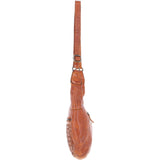 Vintage Woven Leather Crossbody Bag Tan:  D-92