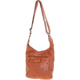 Vintage Woven Leather Crossbody Bag Tan:  D-92