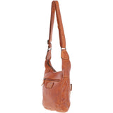 Vintage Woven Leather Crossbody Bag Tan:  D-92