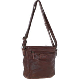 Vintage Woven Leather Crossbody Bag Brandy:  D-93