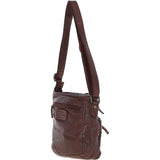 Vintage Woven Leather Crossbody Bag Brandy:  D-93