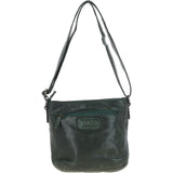 Vintage Woven Leather Crossbody Bag Green:  D-93