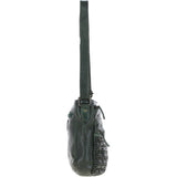 Vintage Woven Leather Crossbody Bag Green:  D-93