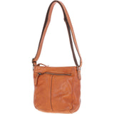 Vintage Woven Leather Crossbody Bag Tan:  D-93