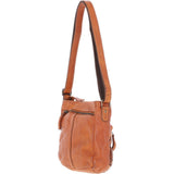 Vintage Woven Leather Crossbody Bag Tan:  D-93