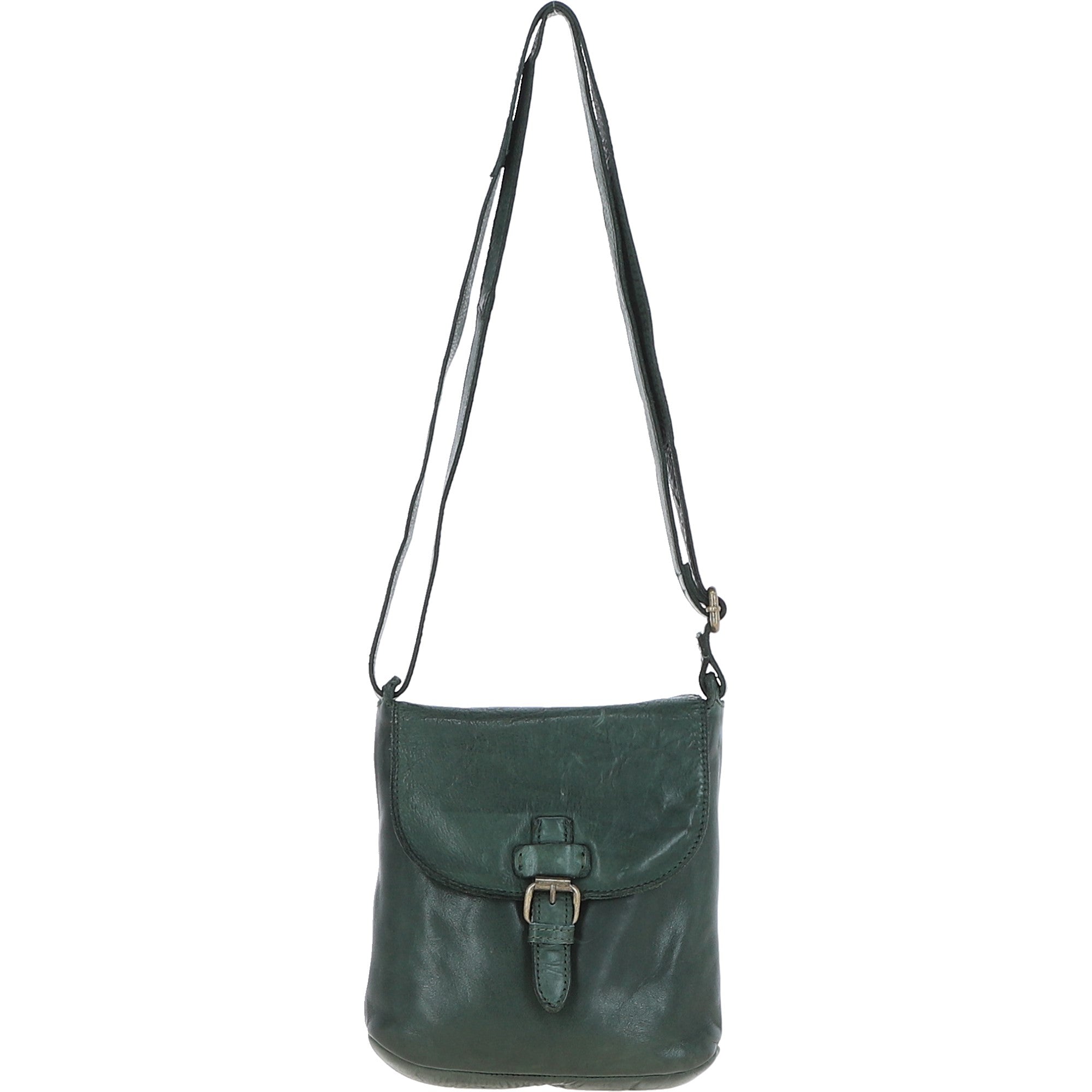 Luxury Small Leather Flight Bag Green: D-90