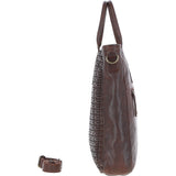 Vintage Woven Large Leather Handbag Brandy:  D-95