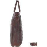 Vintage Woven Large Leather Handbag Brandy:  D-95