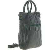 Vintage Woven Large Leather Handbag Green:  D-95