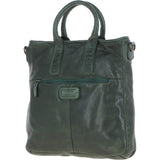 Vintage Woven Large Leather Handbag Green:  D-95