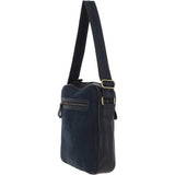 Suede and Leather Luxury Tablet Friendly Body Bag Navy: Dani