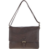 Ashwood Waxy Leather Messenger Bag Brown: David