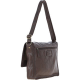 Ashwood Waxy Leather Messenger Bag Brown: David