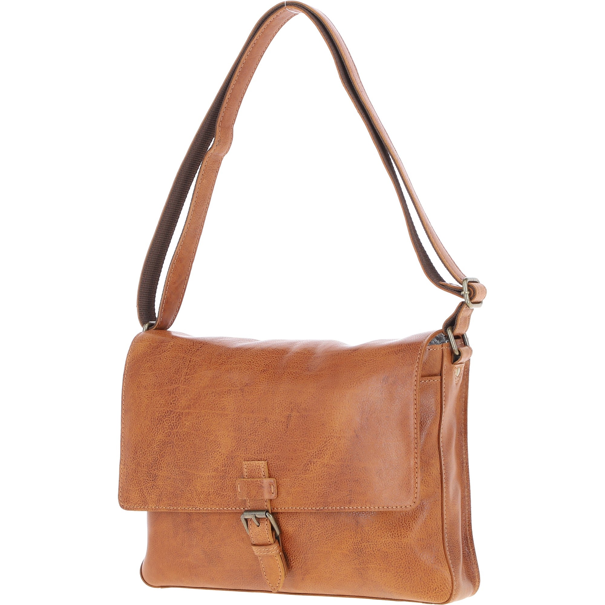 Ashwood Waxy Leather Messenger Bag Tan: David