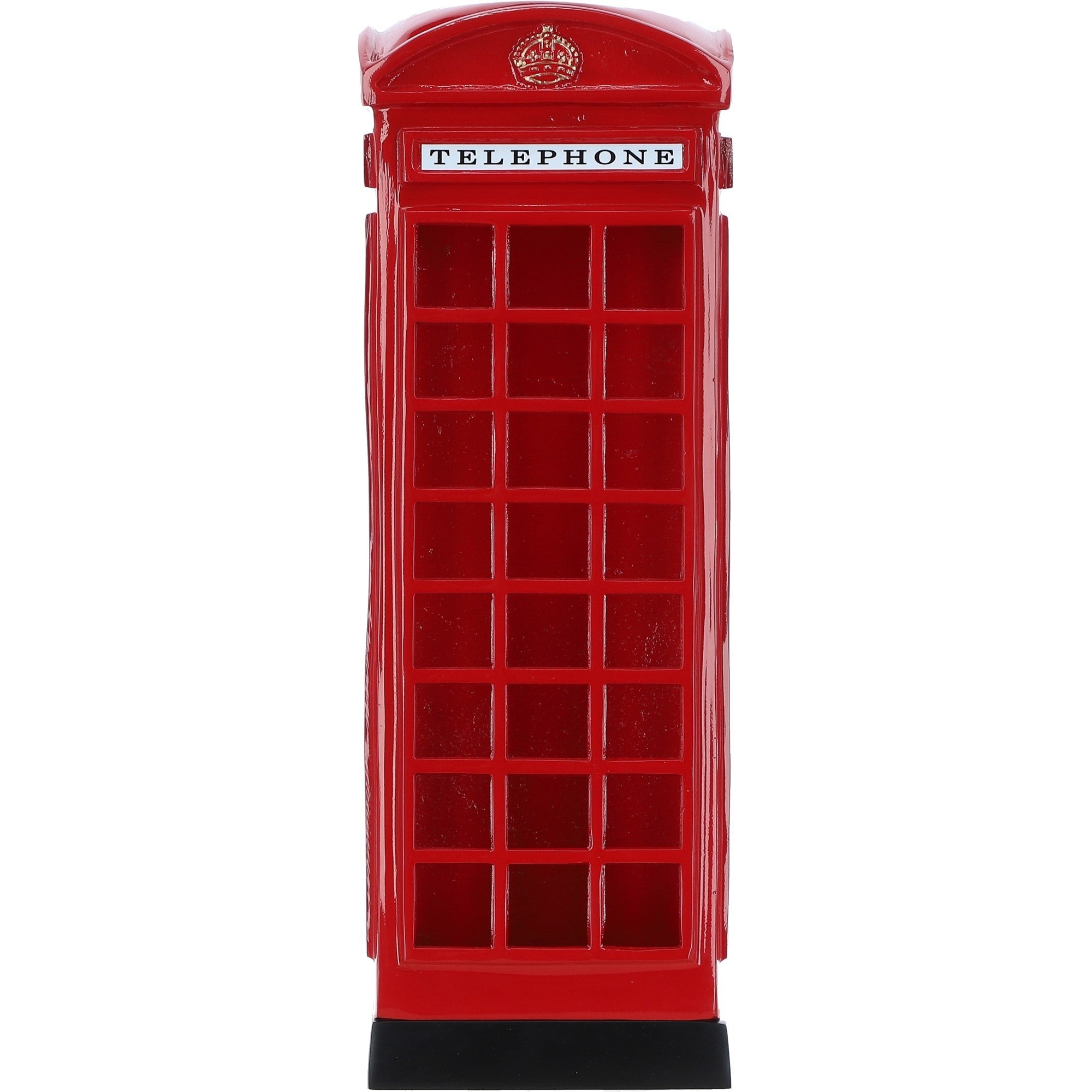 Traditional English London Phone Box Umbrella Holder Red Metallic Stand: DI-6783