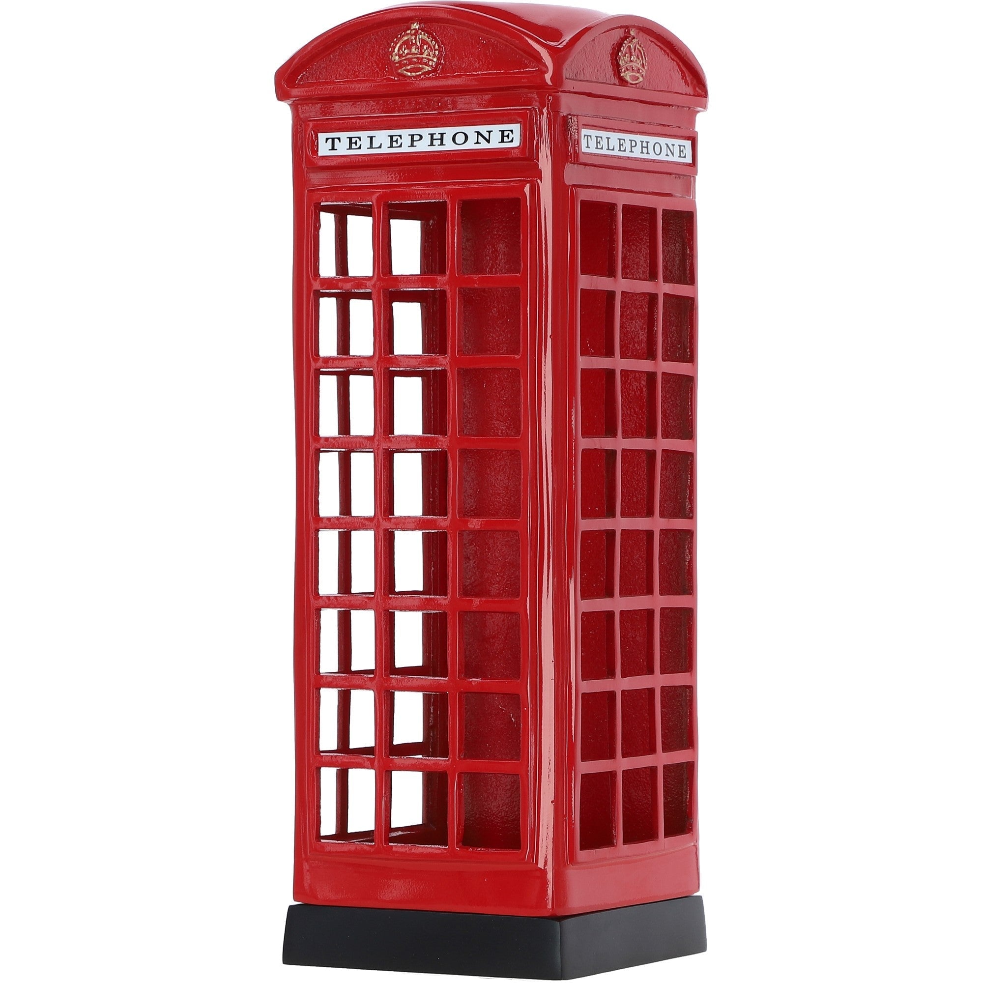 Traditional English London Phone Box Umbrella Holder Red Metallic Stand: DI-6783
