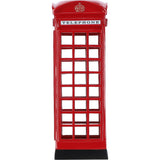 Traditional English London Phone Box Umbrella Holder Red Metallic Stand: DI-6783