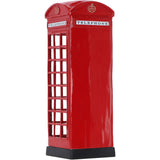 Traditional English London Phone Box Umbrella Holder Red Metallic Stand: DI-6783