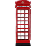 Traditional English London Phone Box Umbrella Holder Red Metallic Stand: DI-6783