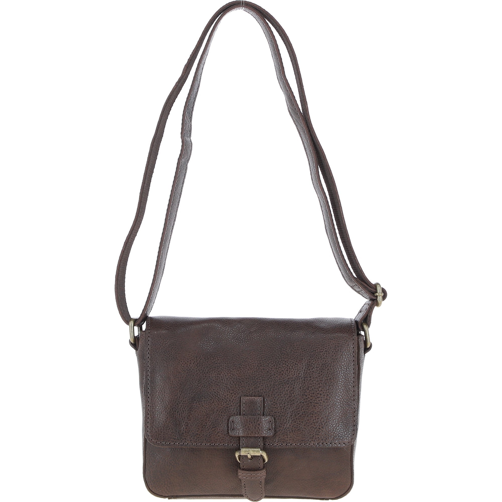 Aswood Leather Crossbody Bag  Brown: Dom