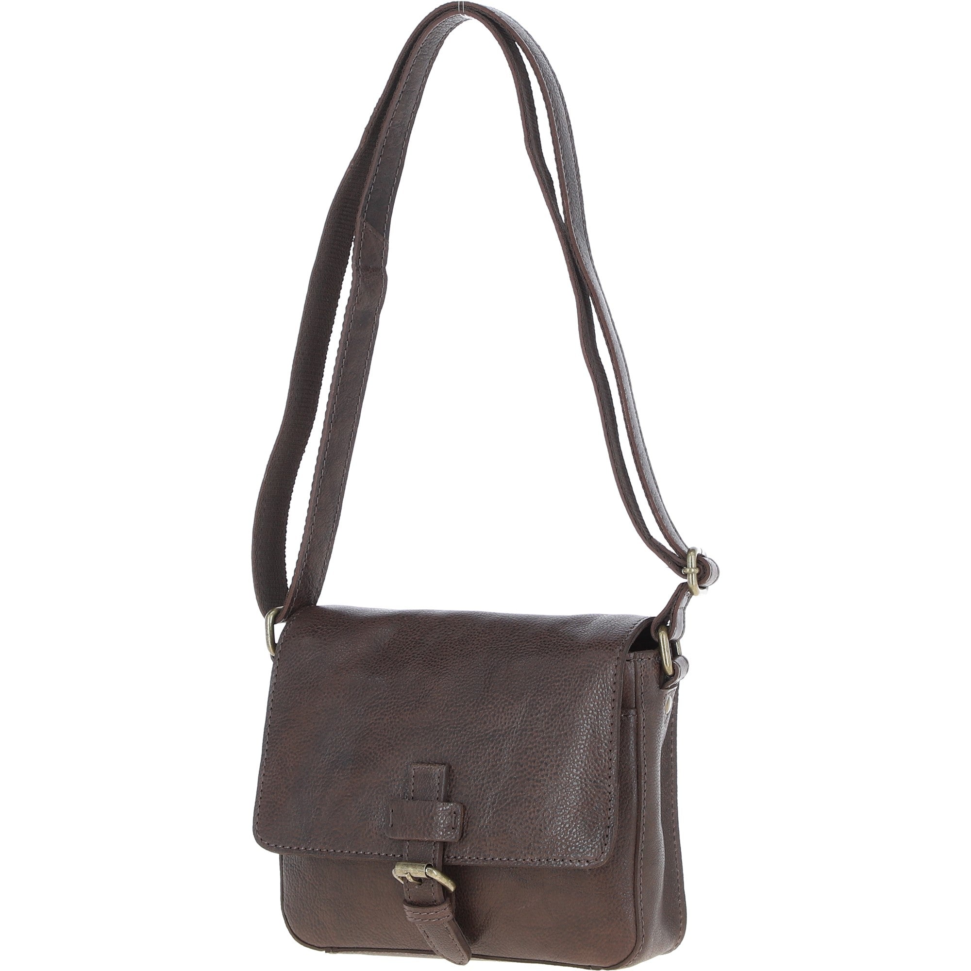 Aswood Leather Crossbody Bag  Brown: Dom
