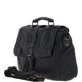 Mens Leather Briefcase Black: DORIS N