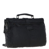 Mens Leather Briefcase Black: DORIS N