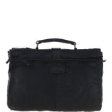 Mens Leather Briefcase Black: DORIS N