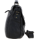 Mens Leather Briefcase Black: DORIS N