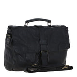 Mens Leather Briefcase Black: DORIS N