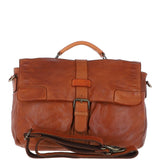 Mens Leather Briefcase Tan: DORIS N