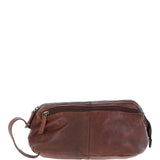 Mens Leather Wash Bag Brandy : Duff
