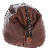 Mens Leather Wash Bag Brandy : Duff