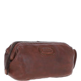 Mens Leather Wash Bag Brandy : Duff