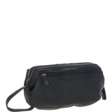 Mens Leather Wash Bag Black : Duff