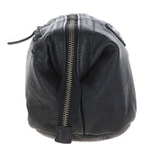 Mens Leather Wash Bag Black : Duff