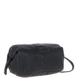 Mens Leather Wash Bag Black : Duff